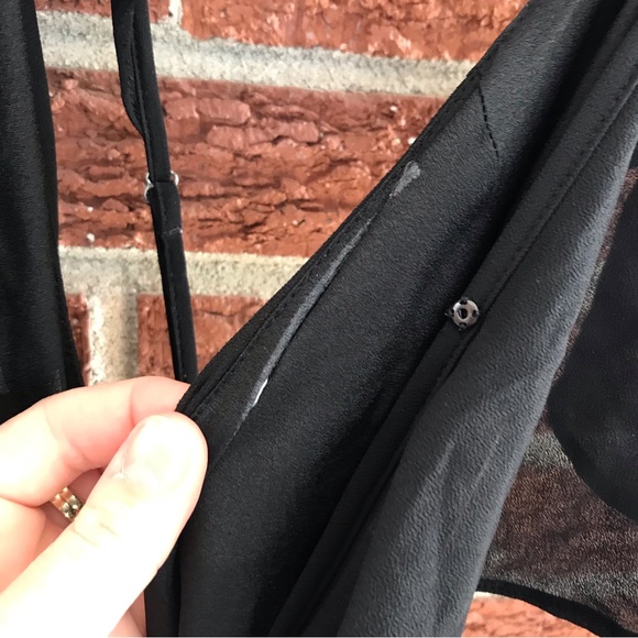 Anthropologie Yumi Kim Full Bloom Wrap Maxi Dress Black Size Medium - Picture 13 of 13